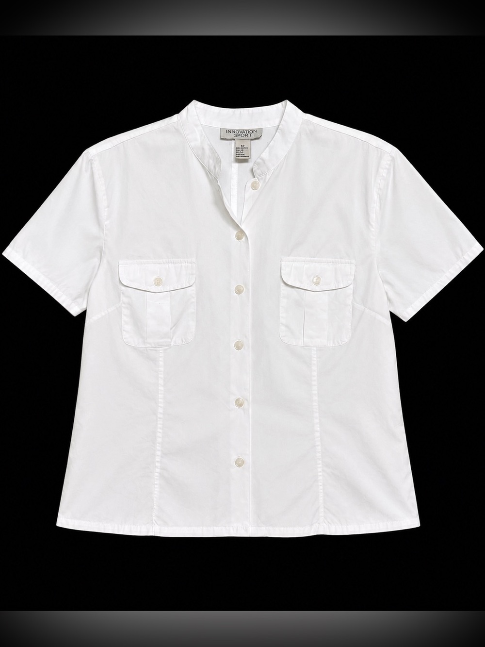 Eddie Bauer White Short-Sleeve Button Front Shirt